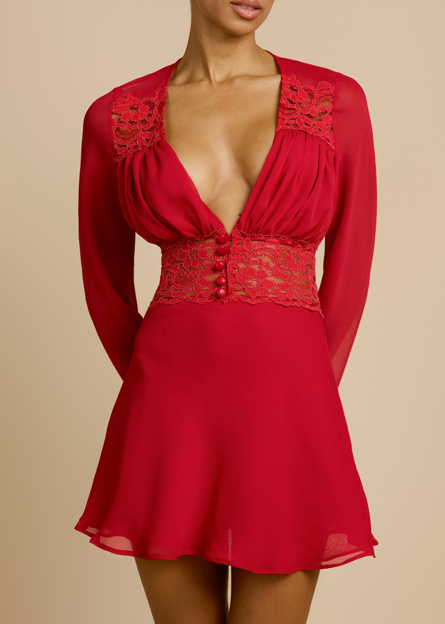 Selvaris Lace Mini Dress