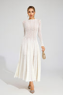 Eryndel Lace Long Sleeve Maxi Dress In White