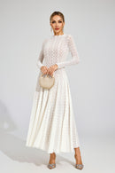 Eryndel Lace Long Sleeve Maxi Dress In White