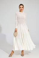 Eryndel Lace Long Sleeve Maxi Dress In White