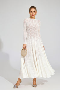 Eryndel Lace Long Sleeve Maxi Dress In White