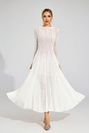 Eryndel Lace Long Sleeve Maxi Dress In White