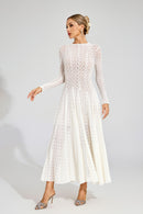 Eryndel Lace Long Sleeve Maxi Dress In White