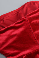 Lowen Asymmetrical Caplet Velvet Maxi Dress