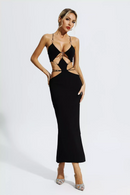 Makyah Cutout Chain Maxi Dress In Black