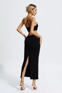 Makyah Cutout Chain Maxi Dress In Black