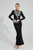 Rogelyn Diamond Bandage Maxi Dress In Black