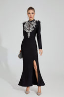 Rogelyn Diamond Bandage Maxi Dress In Black