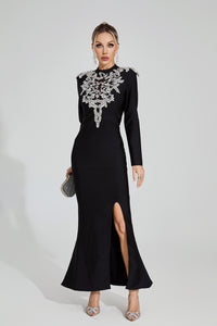 Rogelyn Diamond Bandage Maxi Dress In Black