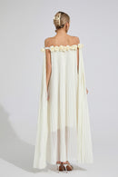 Mavqor Apricot Floral Maxi Dress