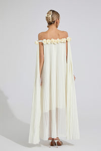 Mavqor Apricot Floral Maxi Dress