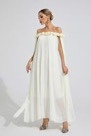 Mavqor Apricot Floral Maxi Dress