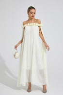 Mavqor Apricot Floral Maxi Dress