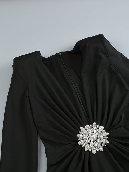 Winnie Floral-Embellished Crêpe Maxi Dress In Black