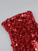 Sydnie Sequin Strapless Mini Red Dress