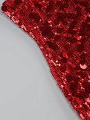 Sydnie Sequin Strapless Mini Red Dress