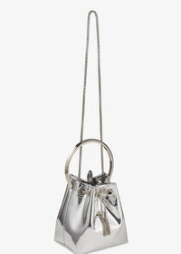 Xavion Metallic Round Handles Bucket Bag