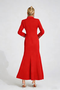 Quelvaron Red Diamond Maxi Dress