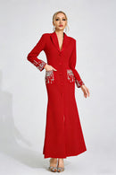 Quelvaron Red Diamond Maxi Dress