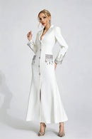 Quelvaron White Diamond Maxi Dress