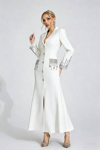 Quelvaron White Diamond Maxi Dress