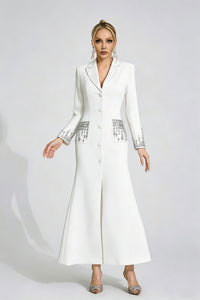 Quelvaron White Diamond Maxi Dress