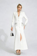 Quelvaron White Diamond Maxi Dress