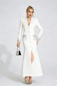 Quelvaron White Diamond Maxi Dress