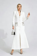 Quelvaron White Diamond Maxi Dress