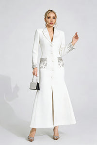 Quelvaron White Diamond Maxi Dress