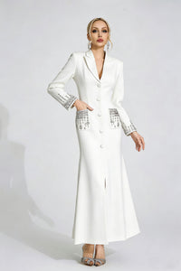 Quelvaron White Diamond Maxi Dress