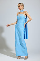 Zepharic Blue Halterneck Bandage Dress
