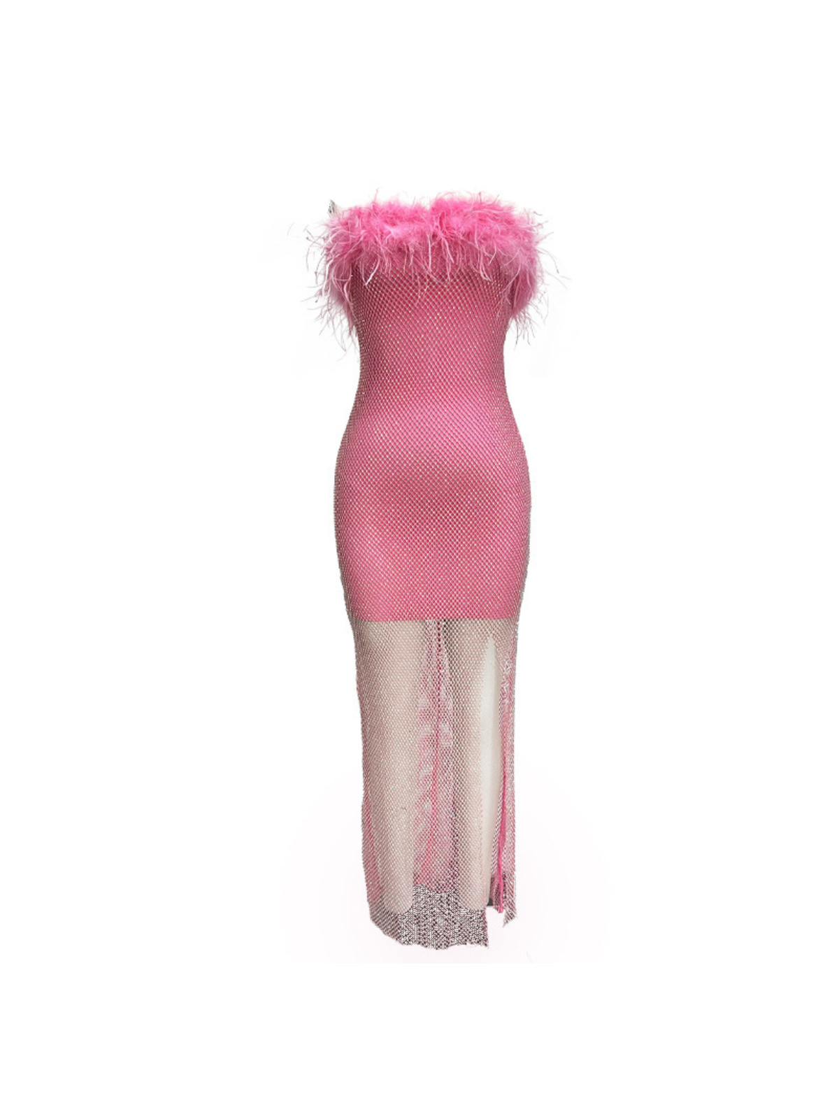 Liesel Mesh Rhinestone Maxi Bandage Dress In Hot Pink Night Novas Liesel Mesh Rhinestone Maxi Bandage Dress In Hot Pink Night Novas