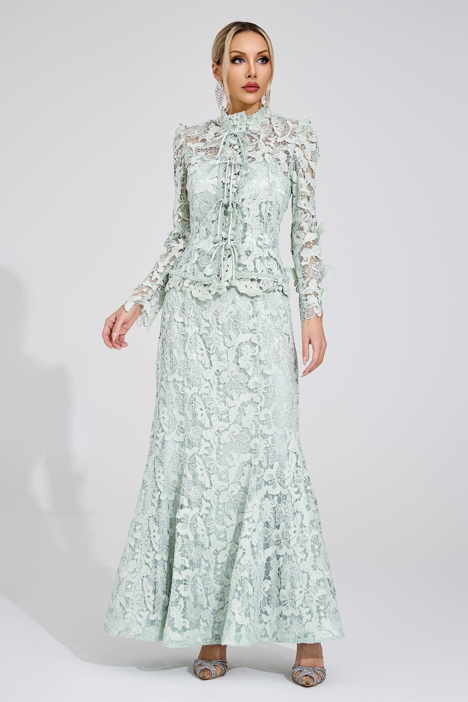 Mervion Green Lace Set