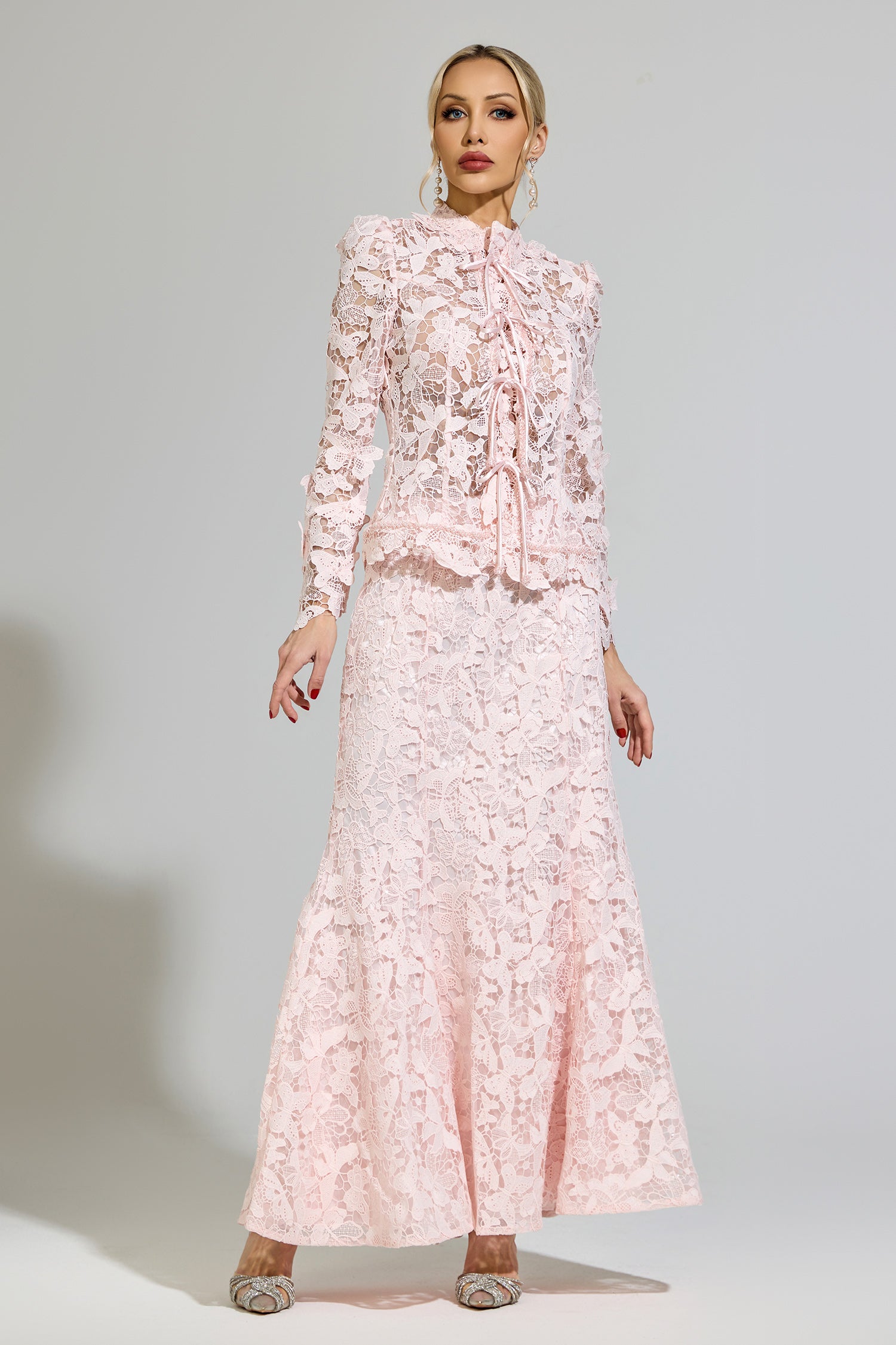 Mervion Pink Lace Set