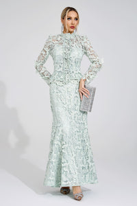 Mervion Green Lace Set