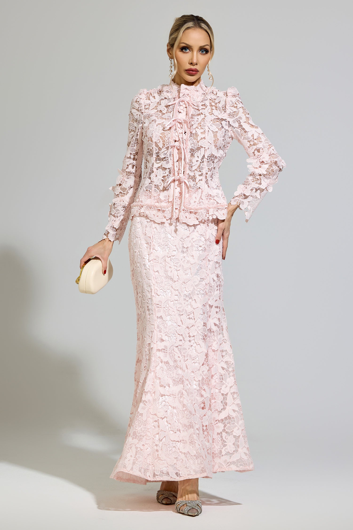 Mervion Pink Lace Set