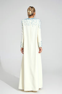 Grythaven Apricot Beaded Maxi Dress