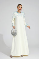 Grythaven Apricot Beaded Maxi Dress
