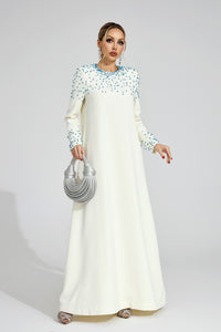 Grythaven Apricot Beaded Maxi Dress