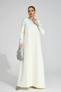 Grythaven Apricot Beaded Maxi Dress