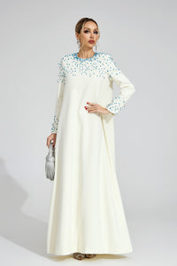Grythaven Apricot Beaded Maxi Dress