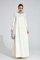Grythaven Apricot Beaded Maxi Dress