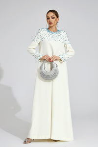 Grythaven Apricot Beaded Maxi Dress
