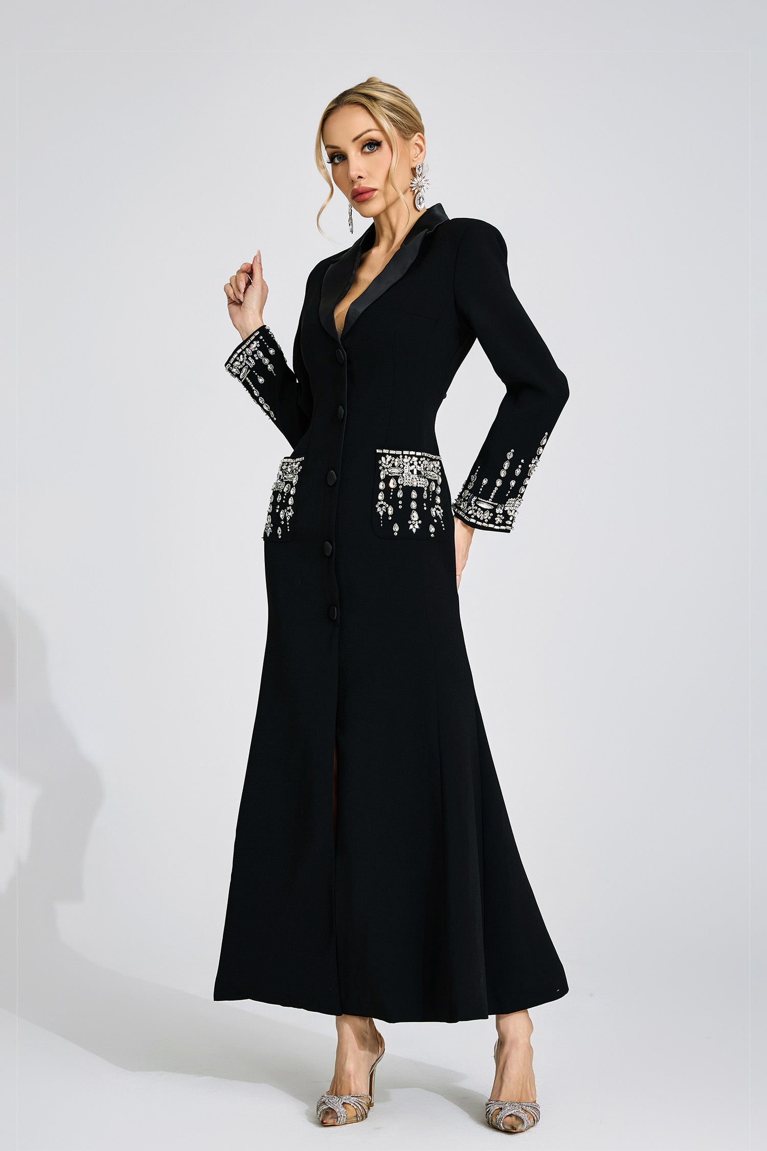 Quelvaron Black Diamond Maxi Dress
