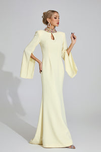 Rohesia Diamond Maxi Dress In Light Yellow