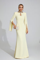Rohesia Diamond Maxi Dress In Light Yellow