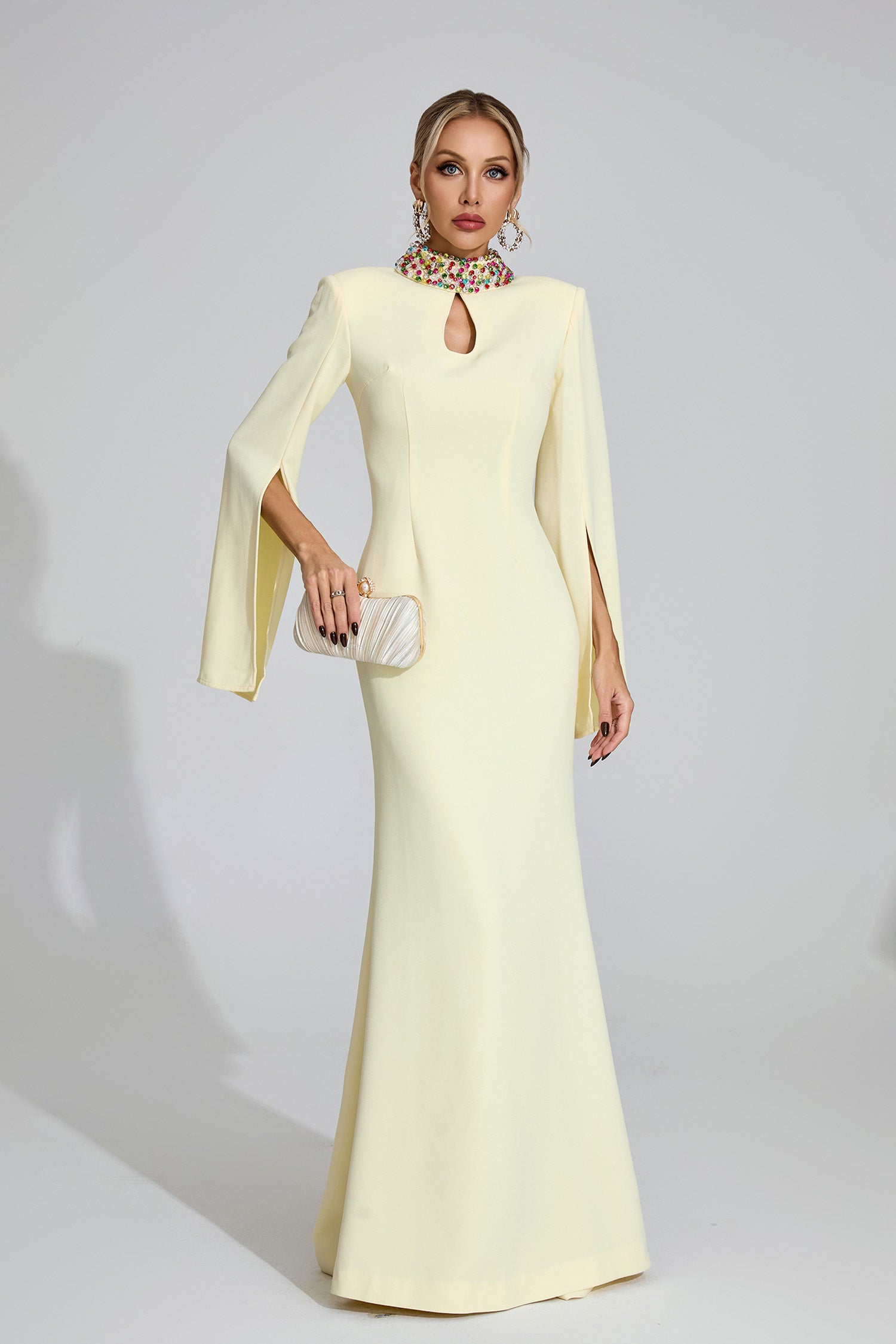 Rohesia Diamond Maxi Dress In Light Yellow