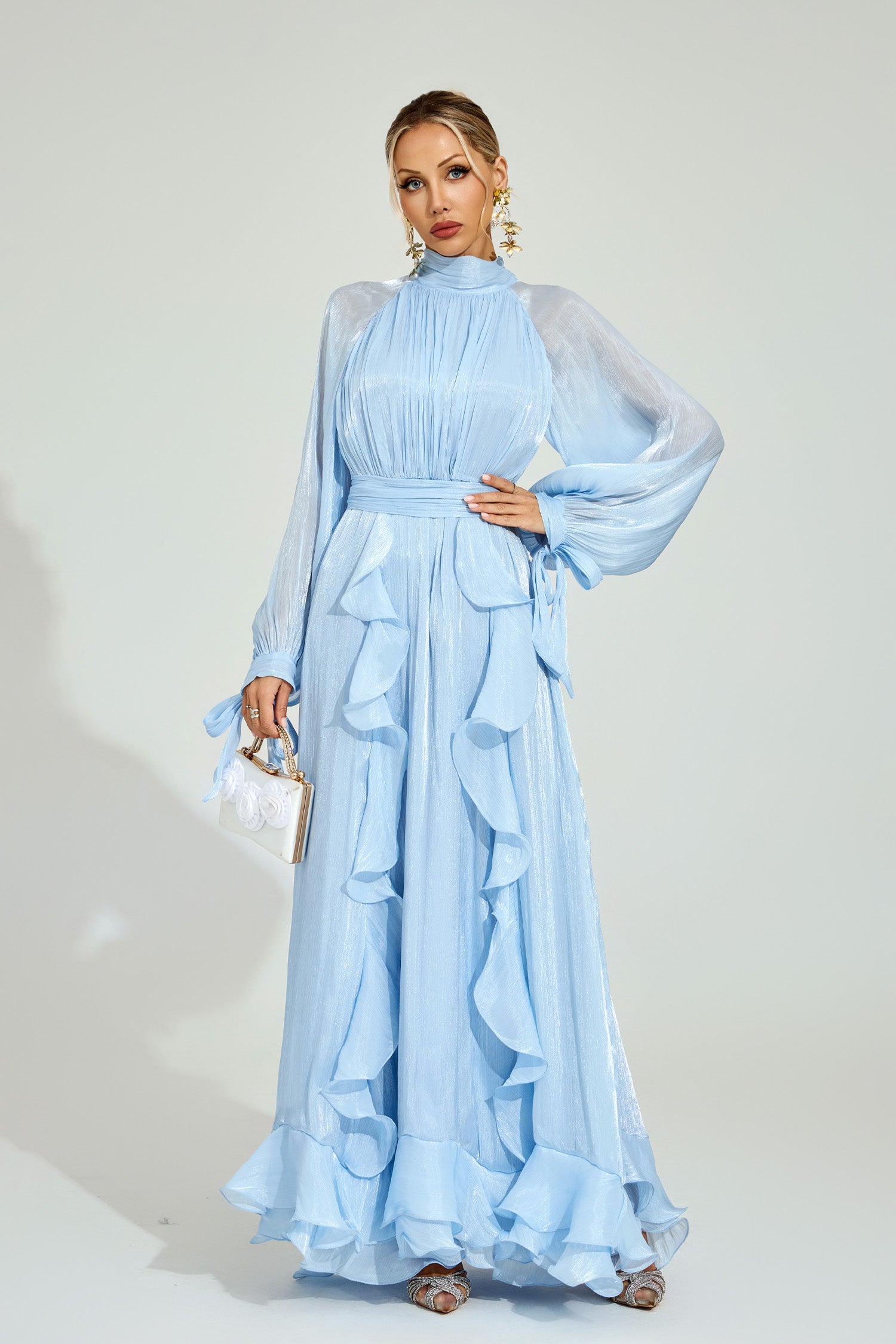 Dorviel Ruffled Maxi Dress In Blue