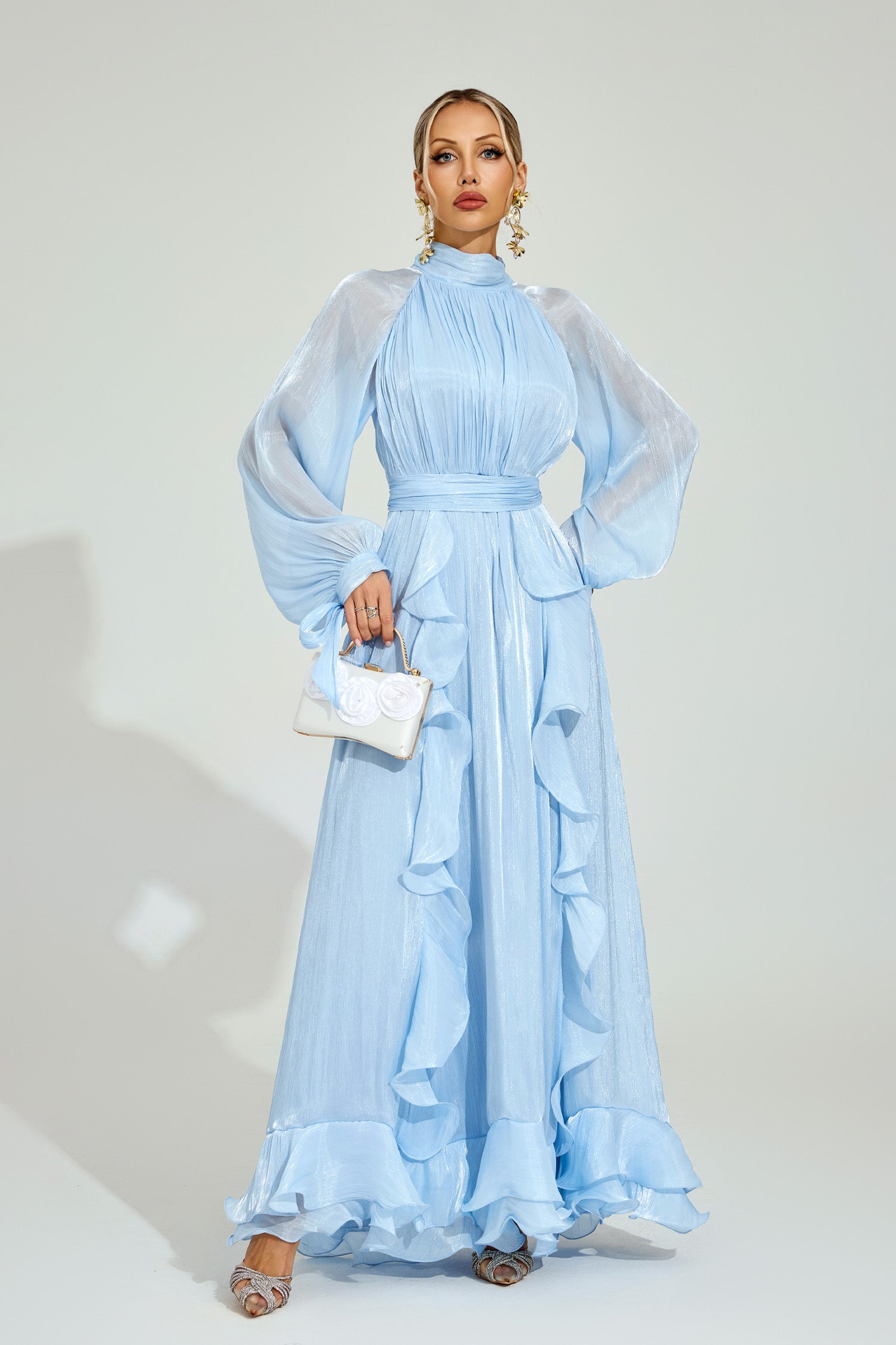 Dorviel Ruffled Maxi Dress In Blue